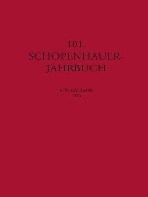 cover image of 101. Schopenhauer Jahrbuch